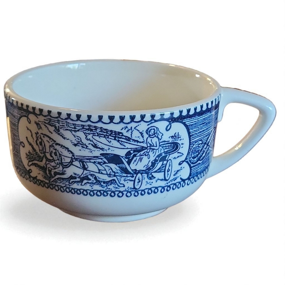 Vtg 50 Royal China Currier & Ives COFFEE TEA FLAT CUP The Old Grist Mill